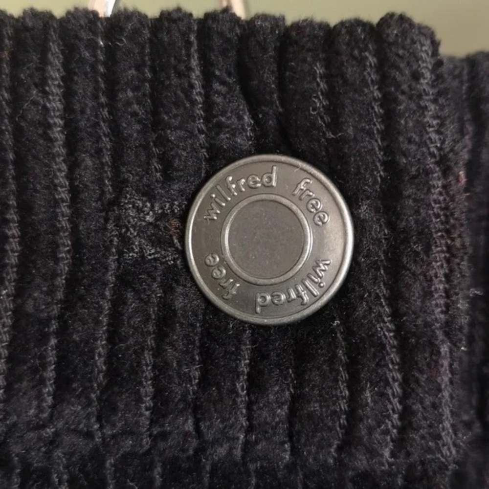 Aritzia Wilfred Free Black Karmen Corduroy Button Front Mini Skirt - Picture 3 of 5